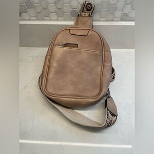 Bostanten Anti-Theft Shoulder Strap‎ Crossbody Bag Light Brown
